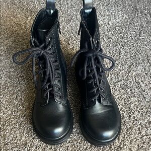 Soda Black Combat Boots